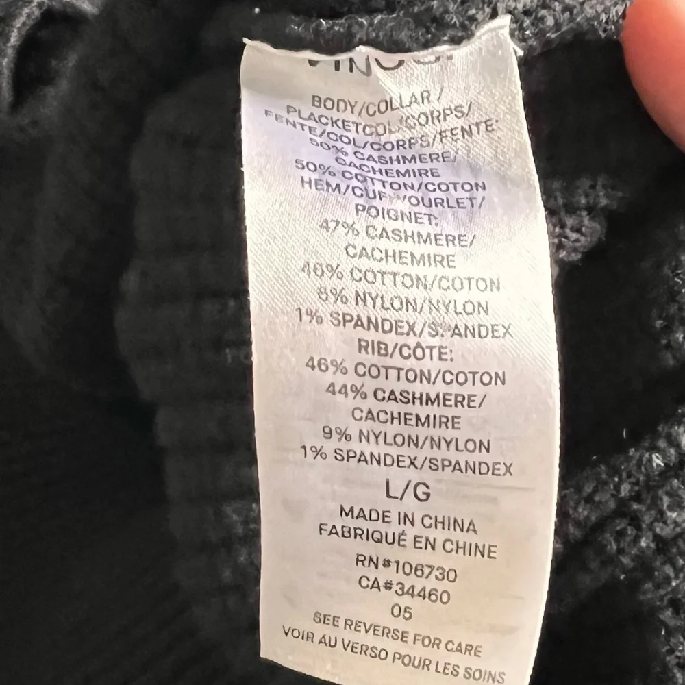 Vince Cashmere Split Back ribbed Sweater